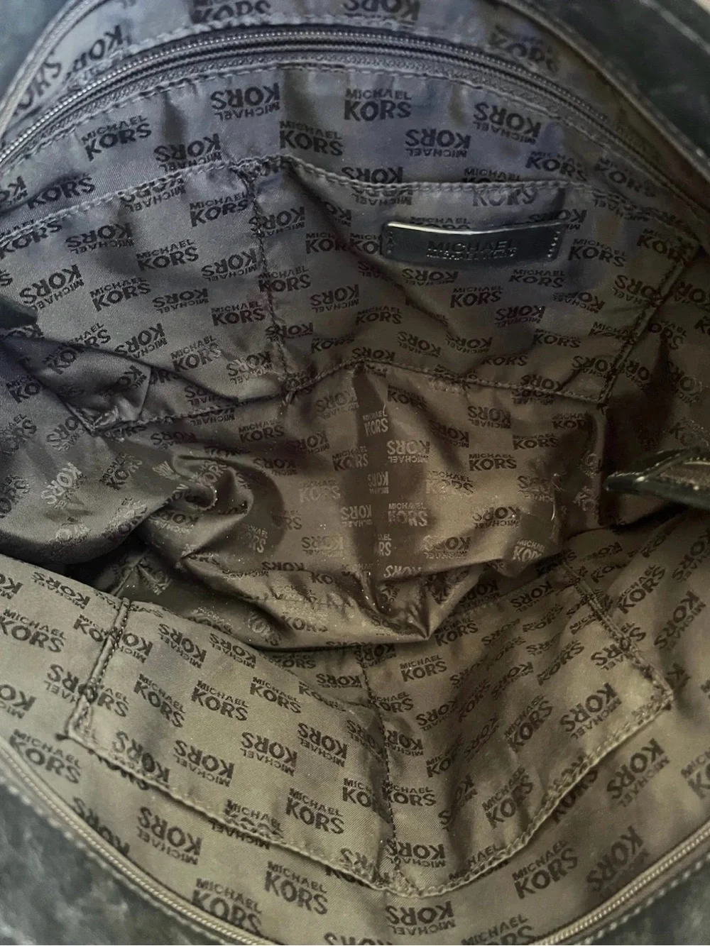 Vintage Y2K Michael Kors Monogram Jacquard Hobo Tassel Black Bag